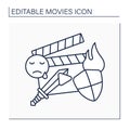 Historical drama movie line icon