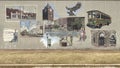 \'Historical Edmond Mural\' by Dr. Bob Palmer on an outside wall of Weathers TV in downtown Edmond, Oklahoma.