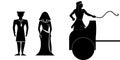 Egyptian male female disabled toilet silhouette illustration