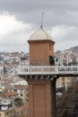 The Historical Elevator in Konak District, IZMIR, TURKEY. Beautiful view of Izmir with Historical Elevator Royalty Free Stock Photo