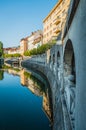 Embankment of Ljublana city, Slovenia Royalty Free Stock Photo