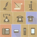 Historical Evolution of the Telephone Royalty Free Stock Photo