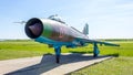 Historical exhibits of Russian military aircraft at the Kubinka airbase in the Moscow Region, Russia Royalty Free Stock Photo