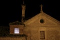 Historical facades and streets of The ancient city of Cuenca at night Royalty Free Stock Photo