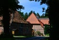 Historical Farm in Spring in the Village Meinerdingen, Lower Saxony Royalty Free Stock Photo