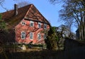 Historical Farm in Spring in the Village Westen at the River Aller, Lower Saxony