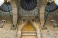 Historical and fascinating Sisli Mosque, photographed on the entrance door of the mosque and the ceiling of the door