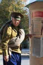 Historical festival dedicated to the events of the Russian civil war. Participant in the form of a Cossack on the side