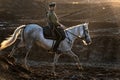 Historical festival of the First World war in Moscow, October 2, 2016. Horse soldiers of the Russian army.