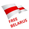 Historical flag of Belarus and a symbol of protest against the dictatorship