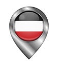 Historical Flag of Upper Volta. Vector Sign and Icon. Location Symbol Shape. Silver