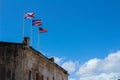 Historical Flags of Spain Puerto Rico and United States Royalty Free Stock Photo