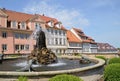 Historical Fountain in the Old Town of Gotha, Thuringia Royalty Free Stock Photo
