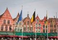 Historical gabled houses - market square - Bruges - Belgium Royalty Free Stock Photo