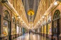 The historical Galeries Royales Saint-Hubert shopping arcades in Royalty Free Stock Photo