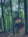 Historical gazebo with reneval cupola roof stands on rock i