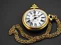 Golden Pocket Watch - Roman Letters - AI Art