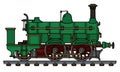 Historical green steam locomotive