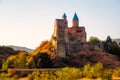 Historical Gremi fortress in Kakheti region at sunset, Georgia