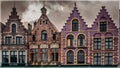 Historical guild houses at the Market Square of Bruges, Belgium Royalty Free Stock Photo