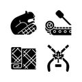 Historical heritage of Canada black glyph icons set on white space