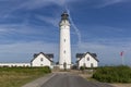 Historical Hirtshals lighthouse on the coast of Skagerrak