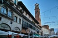 Historic house facades in city Verona