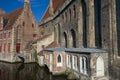 Historical houses along the canal (Bruges) Royalty Free Stock Photo