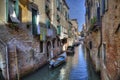 Historical houses on a canal in the old part of Venice, Italy