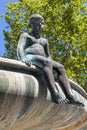 Historical Hygieia fountain with bronze figures in Karlsruhe