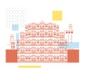 Historical Icon Jaipur City - Hawa Mahal Icon Illustration