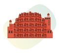 Historical Icon Jaipur City - Hawa Mahal Icon Illustration