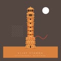 Historical Icon - Vijay Stambh - Chittorgarh, Rajasthan - Icon Illustration