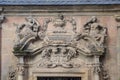 Historical inscription at an ancient door in the city Quedlinburg, Germany