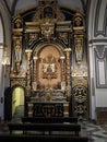 Historical interior of San Juan Bautista church in Spain - vertical