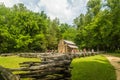 Historical John Oliver Cabin in Cades Cove in Great Smoky Mountains National Park Royalty Free Stock Photo