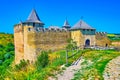 Historical Khotyn Fortress is one of few preserved medieval castles in Western Ukraine Royalty Free Stock Photo