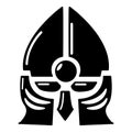 Historical knight helmet icon, simple style