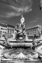 Historical landmark Neptune Sculpture - Fontana del Nettuno - Neptun fontain - near Palazzo Vecchio, Florence, Tuscany, Italy Royalty Free Stock Photo