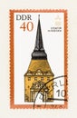 Historical Landmark Stientor in Rostock on Stamp