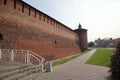 Historical landscape - Kremlin, old red brick fortress, beautiful architectural ensemble of the old small town Royalty Free Stock Photo