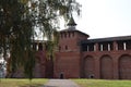 Historical landscape - Kremlin, old red brick fortress, beautiful architectural ensemble of the old small town Royalty Free Stock Photo