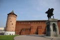 Historical landscape - Kremlin, old red brick fortress, beautiful architectural ensemble of the old small town Royalty Free Stock Photo