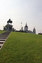 Historical landscape - Kremlin, old red brick fortress, beautiful architectural ensemble of the old small town Royalty Free Stock Photo