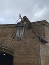 Historical laterne enlightening the entrance to the Hohenzollern castle Royalty Free Stock Photo