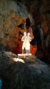 Historical manequin in the jatijajar cave