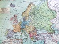 Historical map of old Europe. Royalty Free Stock Photo