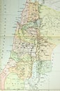 Historical map of Palestine (Ansient Israel) Royalty Free Stock Photo