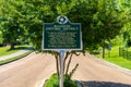 Historical Marker sign for the Belhaven Historic District in Jackson, Mississippi which is on the National Register of Historic Royalty Free Stock Photo