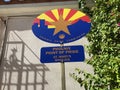 Historical marker for the St. Mary`s Basilica Roman Catholic Church of Phoenix in the downtown area